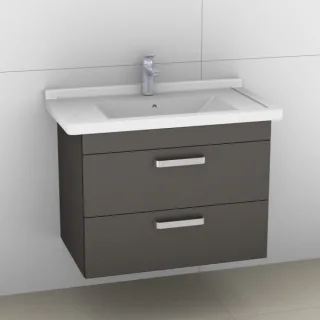 Artiqua 411 Waschtischunterschrank für Starck 3 030480 Stahlgrau Metallic, 411-WU2L-D05-7141-88 411-WU2L-D05-7141-88