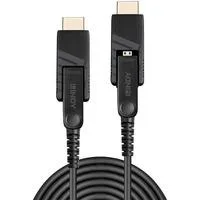 20m Fibre Optic Hybrid Micro-HDMI 18G, Kabel schwarz, 20 Meter