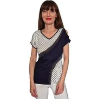 Estefania for woman Kurzarmshirt 190-1236, mit Punkten und offenen Schultern offene Schultern