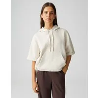 OPUS Hoodie Hoodie aus Sweatware mit samtiger Oberfläche Kängurutasche vorne, Tunnelzug im Saum