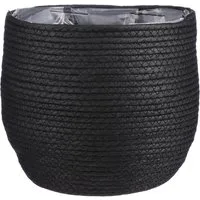 Mica Decorations Blumentopf Mica Decorations Jorck Korb rund schwarz - h24xd26cm