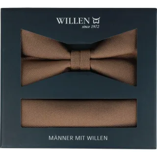 Willen - Schleife und Einstecktuch,Schleife blau,Schleife Hochzeit,Schleife Anzug,Schleife Hemd stone - Gr. - OS