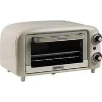 Mini-Backofen Vintage Beige weiß/hellgrün, 800 Watt, 10 Liter
