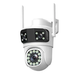 Guudgo Triple Lens Wireless Camera 2MP+2MP+2MP HD Outdoor Waterproof Surveillance Home Camera Mobile Remote 360 Degree C
