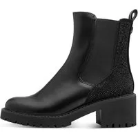 MARCO TOZZI Chelseaboots, Blockabstz, Stiefelette mit funkelenden Strasssteinchen besetzt
