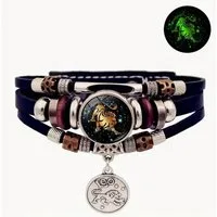Stelby Armband mit Gravur Armband Sternzeichen Löwe mit 3D Gravur im Glas (Weihnachtsgeschenk, Geburtstagsgeschenk, Valentinstaggeschenk, modern, minimalistisch), langlebig, pflegeleicht, unisex