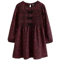 Next Blusenkleid Langärmeliges Kleid mit Schleifendetail (1-tlg)