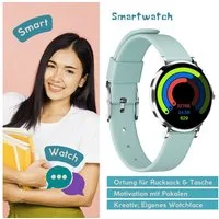 XCOAST XCOAST, LINO-Time, extra kleine Kinder Smartwatch (3,7 cm) Set, 2-tlg., 6 Tage Akku, Sportfunktion, SOS NOTRUF, 6 Tage Akku, IP68 wasserdicht, Edelstahl, flach