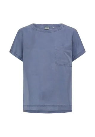 camel active - Kurzarm T-Shirt mit Brusttasche ocean blue - Gr. - M