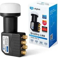 HB-DIGITAL LNB Quattro UHD 414S für Multischalter wasserdicht Universal-Single-LNB (für 4 Teilnehmer, Die vergoldeten F-Anschlüsse für noch bessere Signalübertragung)