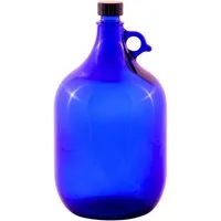 mikken Trinkflasche Blaue Gallone 5 Liter XXL Glasflasche große Wasserflasche mit Deckel