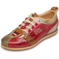 Kamo-Gutsu Herren Leder Sneaker, rot/beige (TIFO-017 kaki rosso) Sneaker Handgefertigt in Italien