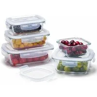 Lacers Frischhaltedose PurpleLine Frischhaltedosen, GLAS 10-Teiliges Set mit Deckeln, (10-tlg)
