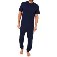 Normann Pyjama Herren Pflegeoverall kurzarm mit langen Bein + Rücken Reißverschluß