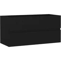 vidaXL Waschbeckenunterschrank Waschbeckenschrank Schwarz 90x38,5x45 cm Holzwerkstoff
