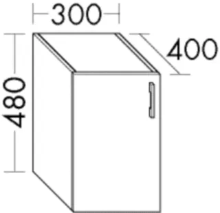Burgbad Unterschrank System 30 Preisgruppe 2 Echo 480x300x400 Eiche Dekor Nachtschwarz WWYC030LF7321