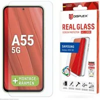 Displex Displayschutzglas Real Glas Screen Protector incl. Case für Samsung Galaxy A55 5G für Samsung Galaxy A55 5G, Displayschutzglas + Case, 1 Stück