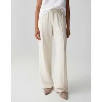 OPUS PANTS Schlupfhose MALOTTA NATURAL Mid Rise aus Viskose Leinen Mix