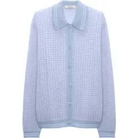 DOROTHEE SCHUMACHER Strickjacke blau,Casual,Alpaka,Strukturiert,Umlegekragen,Lang,Regular Fit