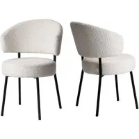 LeGer Home by Lena Gercke Esszimmerstuhl Sölve (Set, 2 St), Boucle Bezugsstoff, Metallgestell, Sitztiefe 48 cm