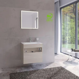 Keuco Stageline Waschtisch-Unterschrank 32852180000 65 x 62,5 x 49 cm, Dekor Cashmere, Glas Cashmere klar, ohne Elektrik
