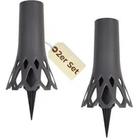 GarPet Blumentopf 2er Set Grabvase mit Erdspieß Friedhofvase Friedhof Grab Vase 1 L