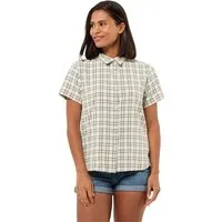 Jack Wolfskin Outdoorbluse Febla Shirt (feuchtigkeitsregulierend, atmungsaktiv) Kurzarm grün