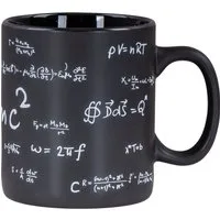 Levandeo® Dekoobjekt, XXL Tasse 850ml Jumbotasse Steingut Schwarz Mathematik Kaffeetasse