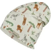 Sterntaler® Beanie Beanie Safaritiere (1-St) Beanie aus Flammgarn Jersey mit Safaritieren, tragbar auf zwei Arten