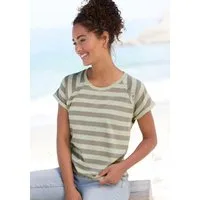 Elbsand T-Shirt Calisa mit Streifenmuster, sportliches Kurzarmshirt aus Baumwoll-Mix