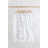 Next Schlafoverall 4er-Pack Babystrampler mit Druckknöpfen, 4er-Pack (4-tlg)