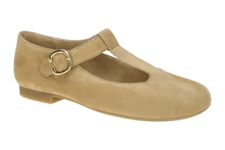 Paul Green PG 1203-019 Beige Dakar Damenschuhe Ballerina T-Steg Mary Jane