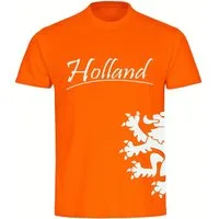 multifanshop T-Shirt Herren Holland - Löwe seitlich - Männer