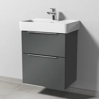 Sanipa 3way Waschtischunterbau zu Laufen Pro S Waschtisch mit 2 Auszügen, Anthrazit-Glanz UF78579