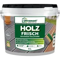 Ultrament Holzschutzlasur Ultrament Holz Frisch - Deckende Holzfarbe, Bodenfarbe Holz für Aussen, Holz Frisch - Deckende Holzfarbe, Bodenfarbe Holz für Aussen, 4 Liter