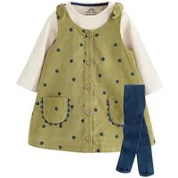 Next Latzkleid 3-teiliges Baby-Set: Kleid, Body und Strumpfhose (3-tlg)