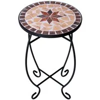 Kamelio Gartentisch Beistelltisch Mosaik Gartentisch Metall rund Balkontisch klein