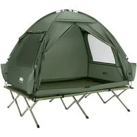 SoBuy Feldbett OGS32, Vorzelt Wasserdichtes Campingbett Campingliege Familienzelt Feldbett mit Zelt 1/2 Personen 7in1 Wurfzelt mit Luftpumpe,Campingzelt