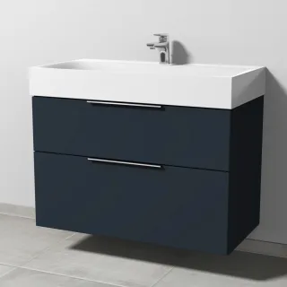 Sanipa 3way Waschtischunterbau zu Kaldewei Silenio Waschtisch mit 2 Auszügen, Marine-Matt UP4561R