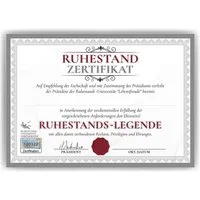 Tigerlino Poster Ruhestand Zertifikat Rente Abschiedsgeschenk Ruhestand Urkunde Rentner