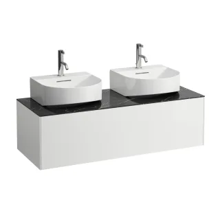 LAUFEN Waschtischunterschrank Sonar 457x1177x341 Aus li, 2 Schubl H816341 we ma? m. H4054540341431