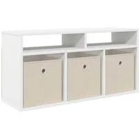 vidaXL TV-Schrank Lowboard mit Schubladen Weiß 87 x 27,5 x 43 cm (1-St)