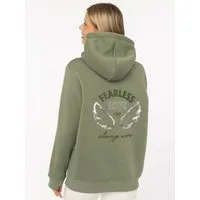 Zwillingsherz Hoodie "Wings" glamouröse Stickerei mit Flügeln, Pailletten, glänzende Kordel