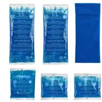 relaxdays Kalt-Warm-Kompresse Kühlpads im 5er Set mit Hülle