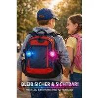 Illes-Laedchen LED Blinklicht LED Rucksack Blinklicht Schulranzen Licht USB - C wasserdicht, SOS Blinklicht für Kinder und Erwachsene - ein Licht - viele Farben