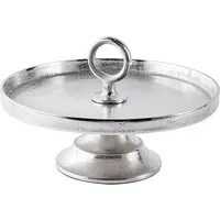 MichaelNoll Dekoetagere Etagere Schale Deko - Servierplatte aus Metall Alu - Silber - 30 cm