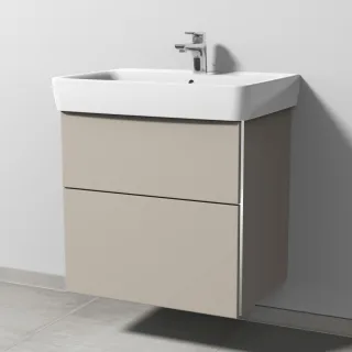 Sanipa 3way Waschtischunterbau zu Geberit Renova Plan Waschtisch mit 2 Auszügen, Kaschmir-Matt BP8761U