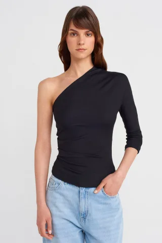 Schulterfreies Cut-out Slim-Fit Bluse