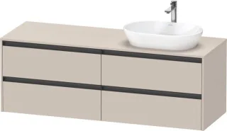 Duravit Ketho.2 Konsolenwaschtischunterbau wandhängend Taupe Matt 1600x550x568 mm - K24899R91910000 K24899R91910000