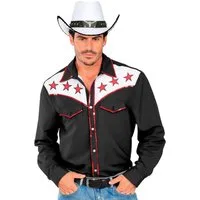 Widmann S.r.l. Cowboy-Kostüm Cowboy Hemd 'Rodeo' für Herren, Schwarz